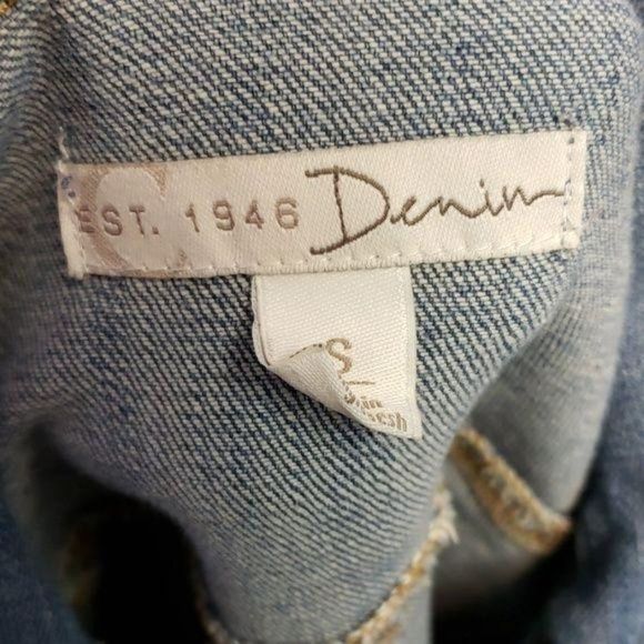 Cato cropped small Button up cotton denim Jean jacket - Picture 7 of 8